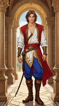 Concept art, Rule of Thirds, Fair Male, wearing Pha sin
