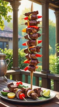 Rule of Thirds, Polished Feral shish kebab , made by Gnomes, garden