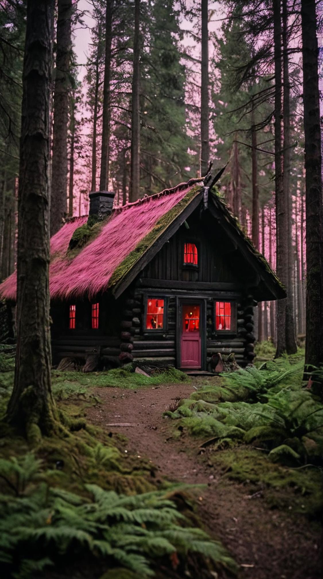 photograph, landscape of a Extraordinary Coniferous Forest, fantasy art, magical