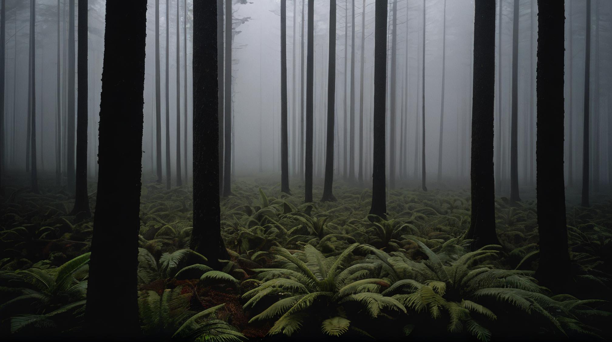 by John Pawson, photograph, landscape of a Montane Forest, Exotic and Oppressive