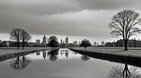 elegant, landscape of an alluring Floodplain, stylized by Elliott Erwitt , Richard Billingham
