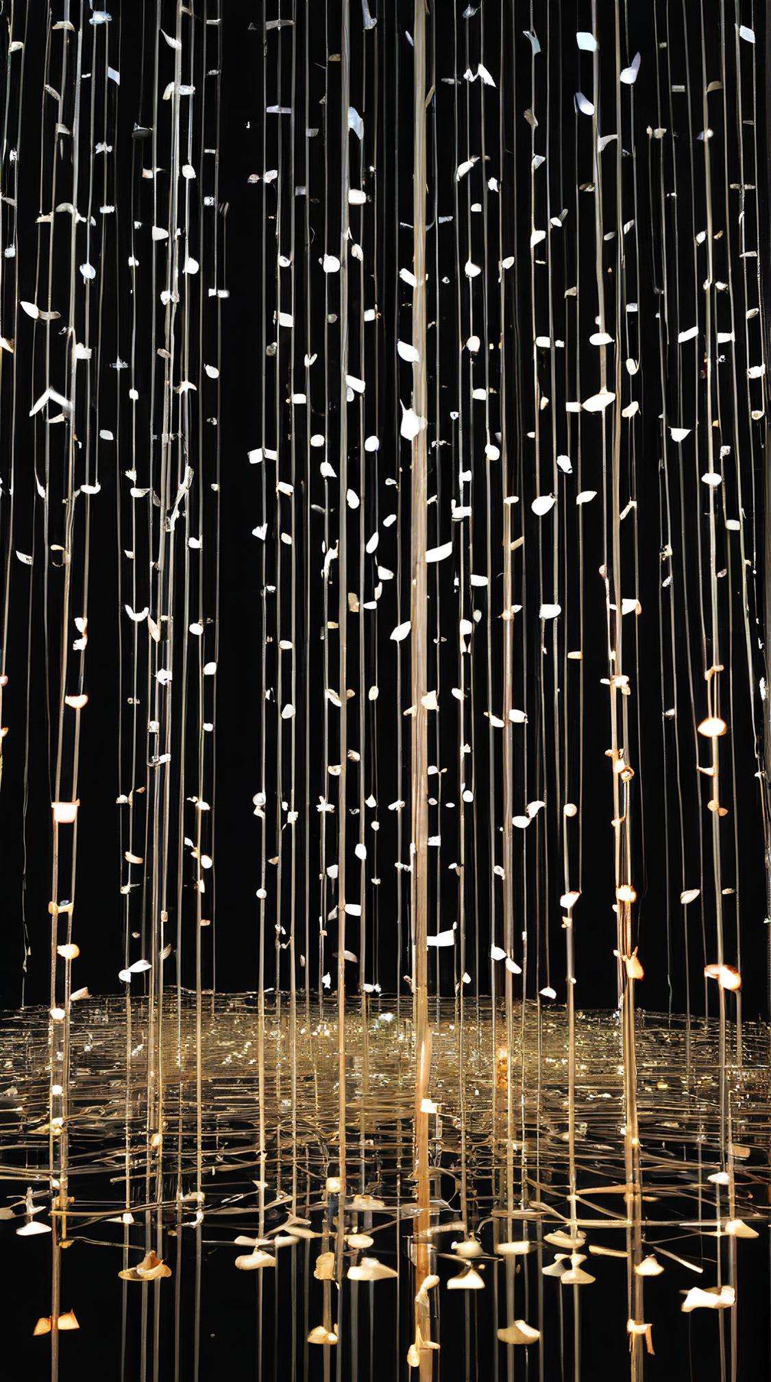 light art by Bruce Munro , installation art, dark Game art, Stirring Tweezers