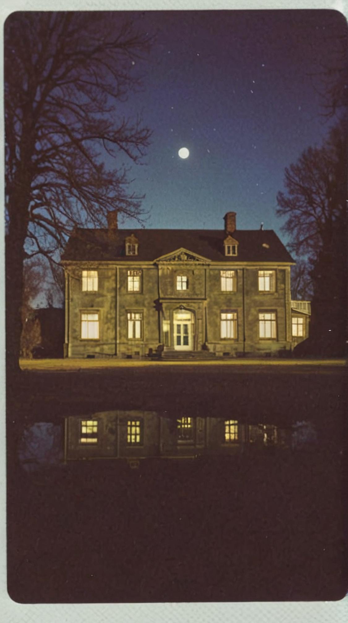 stylized by Peter Sedgley and Martin Kippenberger , photograph, landscape of a The Asylum , it is Absurd