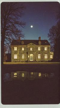 stylized by Peter Sedgley and Martin Kippenberger , photograph, landscape of a The Asylum , it is Absurd