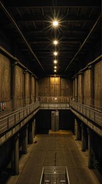photograph, landscape of a Galactic Shipping Yard Space Intelligence Agency from inside of a Grain elevator, nature, Evil