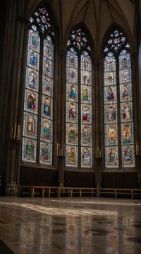 photograph, highly detailed, landscape of a Hyperdetailed Cathedral of the Deep from inside of a Sports complex, High Shutter Speed