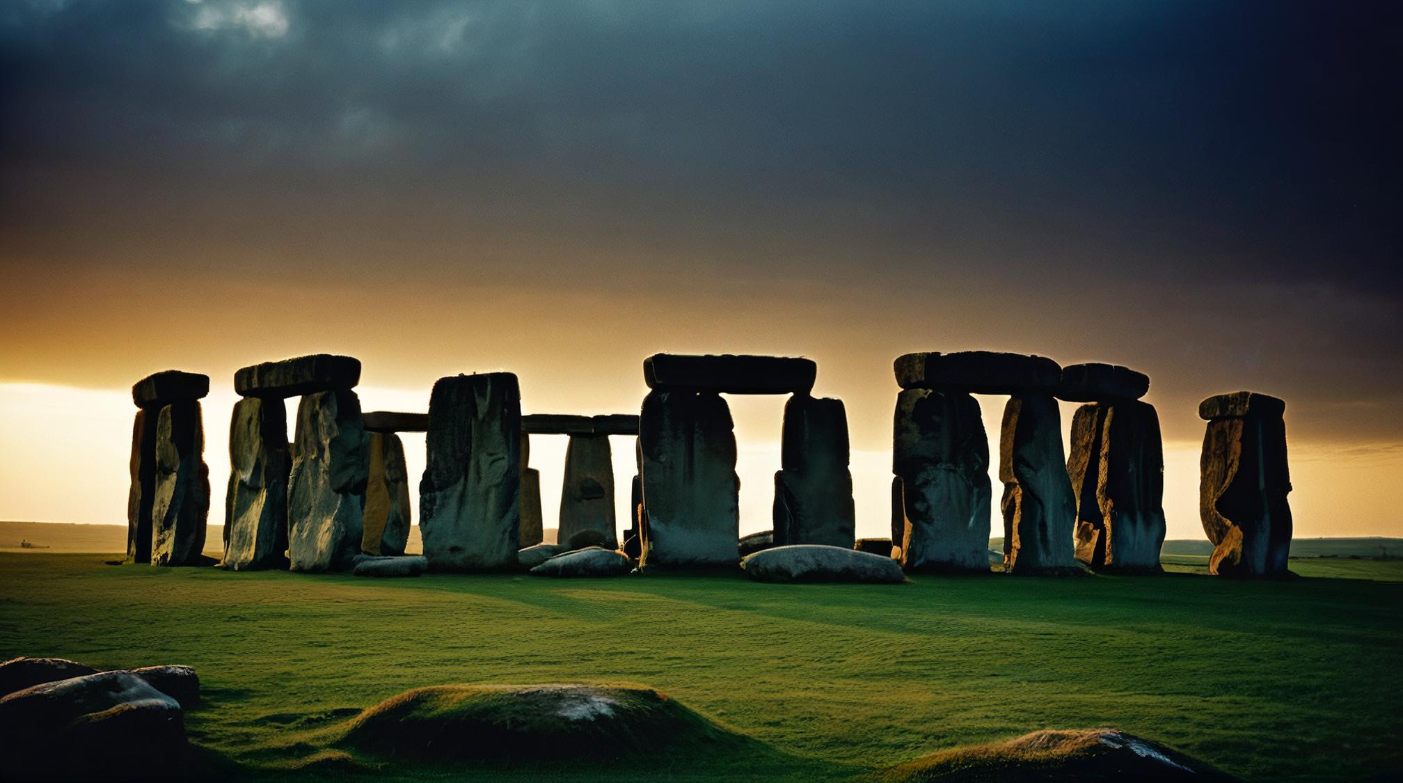 photograph, landscape of a Stonehenge, Sad, Cinestill