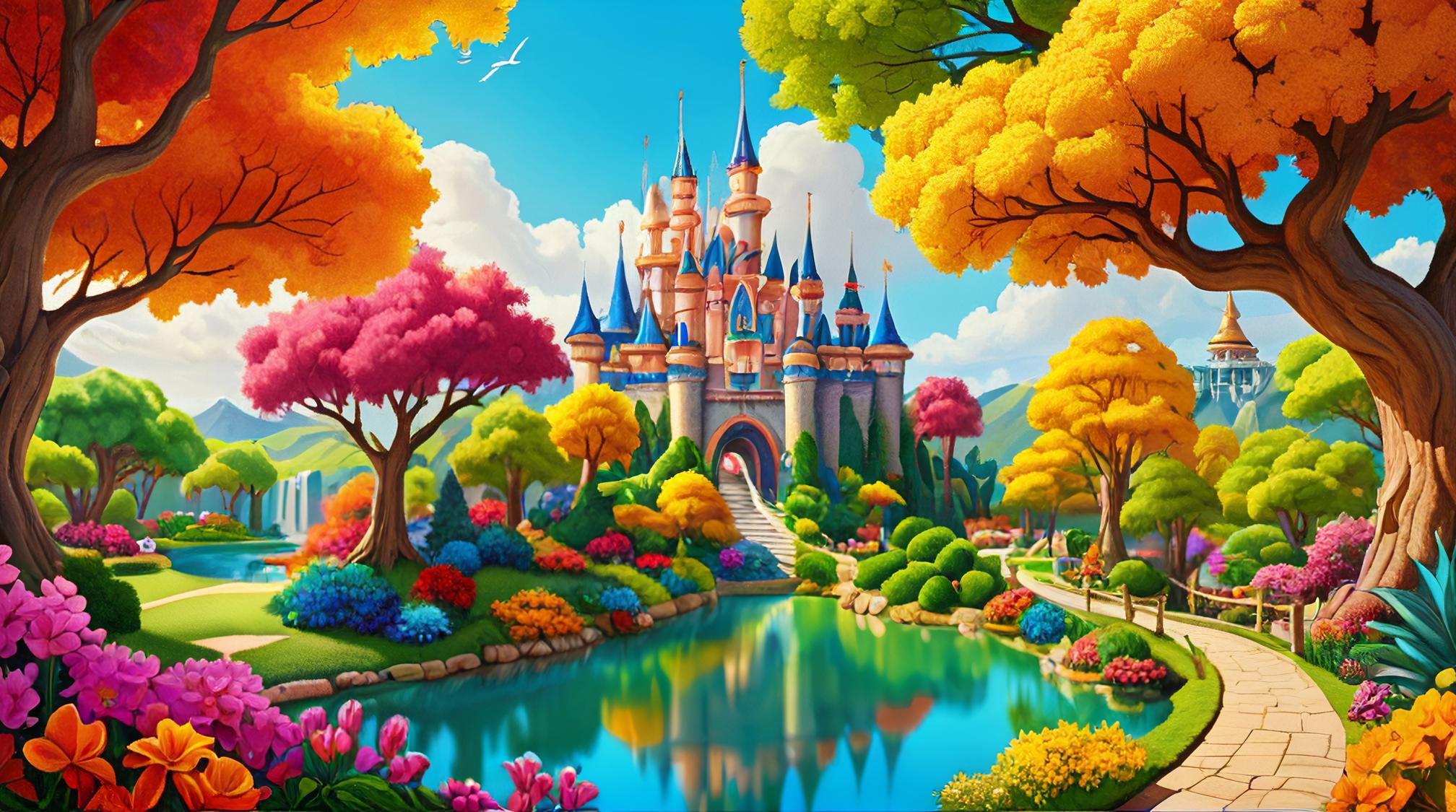 photograph, landscape of a Vibrant Neverland, designed by Victoria Crowe , Orton effect
