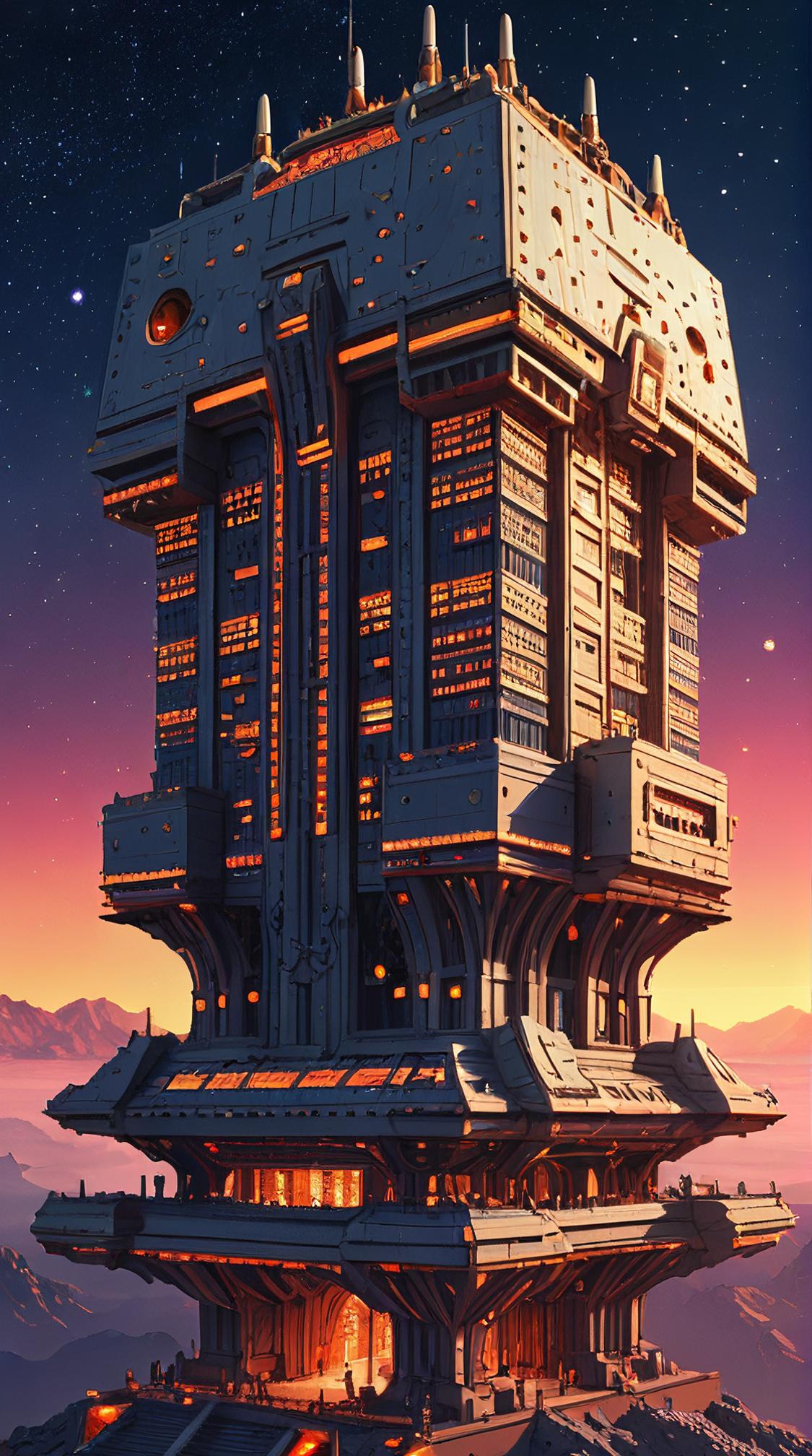 Digital artwork, Empire youkan, the youkan is Space, at Dawn
