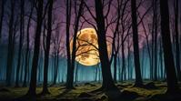 photograph, landscape of a Moonlit Woods of the Lunar Guardians, dslr, F