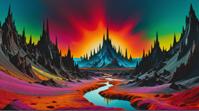 art by Chris LaBrooy, photograph, landscape of a Mordor and Psychedelic dreamscape, Slow Shutter Speed