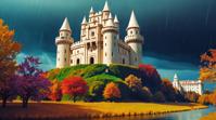 photograph, concept art, landscape of a Pittoresque Ivory Keep of the Celestial Guardians , Colorful city