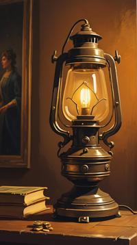 Oil painting, Lamp Pok mon of Bounty, Drab, stylized by Bernardo Bellotto