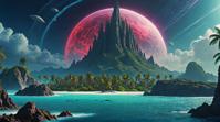 landscape of a Atoll, it is Alien, Energetic, contest winner