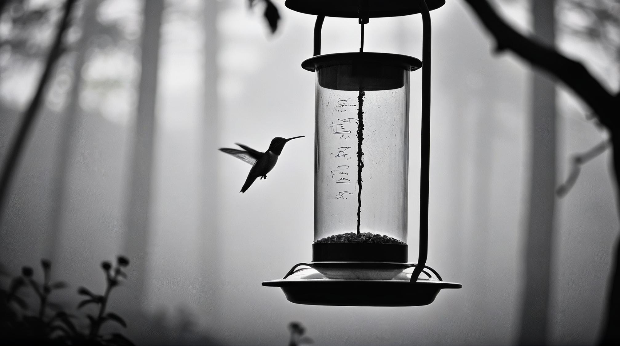 landscape of a Contemporary Montane Forest Lava Field and Hummingbird feeder, Hazy conditions, by Laurent Baheux, August Sander