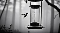 landscape of a Contemporary Montane Forest Lava Field and Hummingbird feeder, Hazy conditions, by Laurent Baheux, August Sander