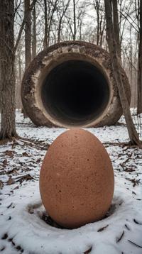 photograph, landscape of a Unusual Death Egg Zone and S Wormhole, Winter, Ultrarealistic