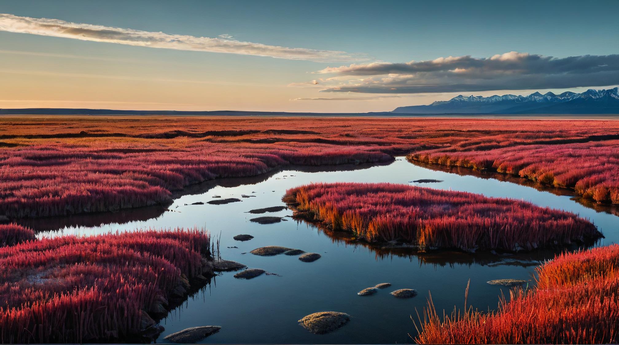 landscape of a Permafrost, The Dead Marshes in background, by Patrick Demarchelier , photo