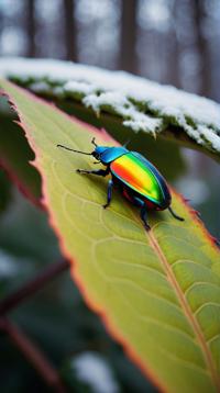 masterwork Raw digital photo, Rainbow Leaf Beetle, at Petrified The Garden of Eden, Winter