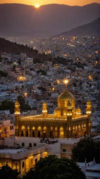 photograph, intricate details, landscape of a Holy Ajmer , city