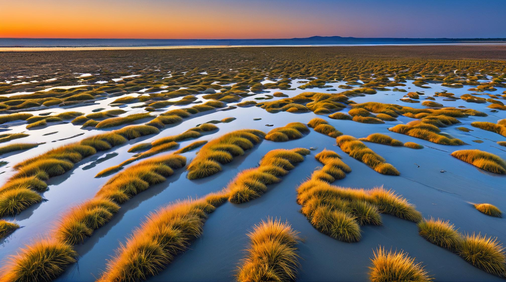 art by Jason Rhoades, photograph, landscape of a Tidal Flats Dune , it is Serene