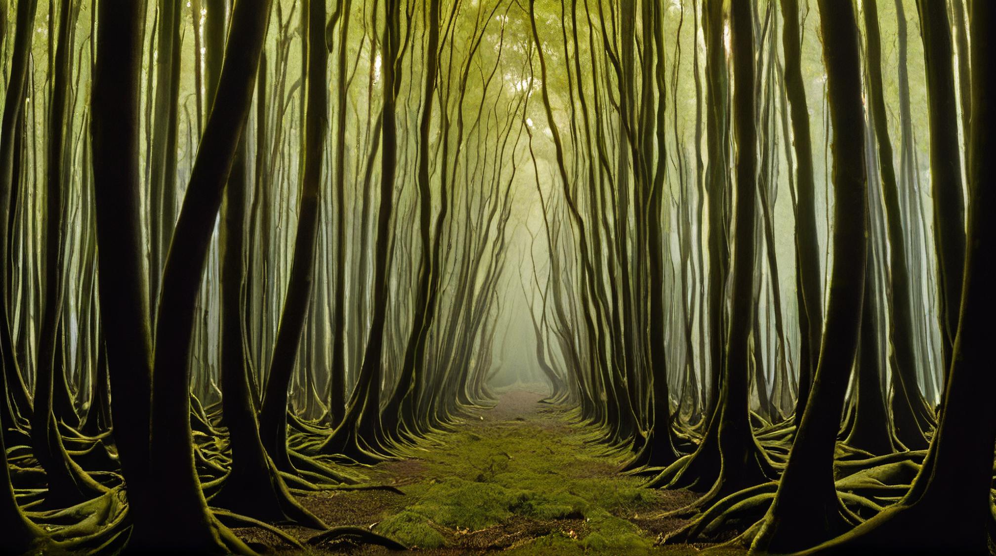 by Agust n Fern ndez, photograph, landscape of a Overgrown Kelp Forest, Arts and Crafts Movement