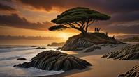designed by Leszek Bujnowski, landscape of a Coastal Biome, alluring, mm lens