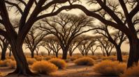 art by Bojan Jevtic , landscape of a Harsh Mesquite Bosque, Cozy, World renowned