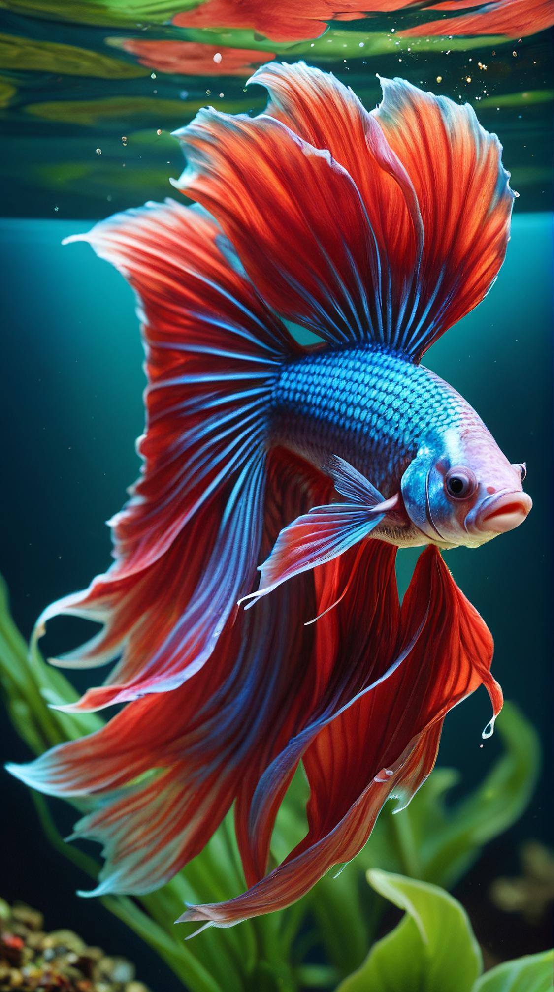 art by Jody Bergsma, RAW photo, Magnificent Betta Fish, Wide view