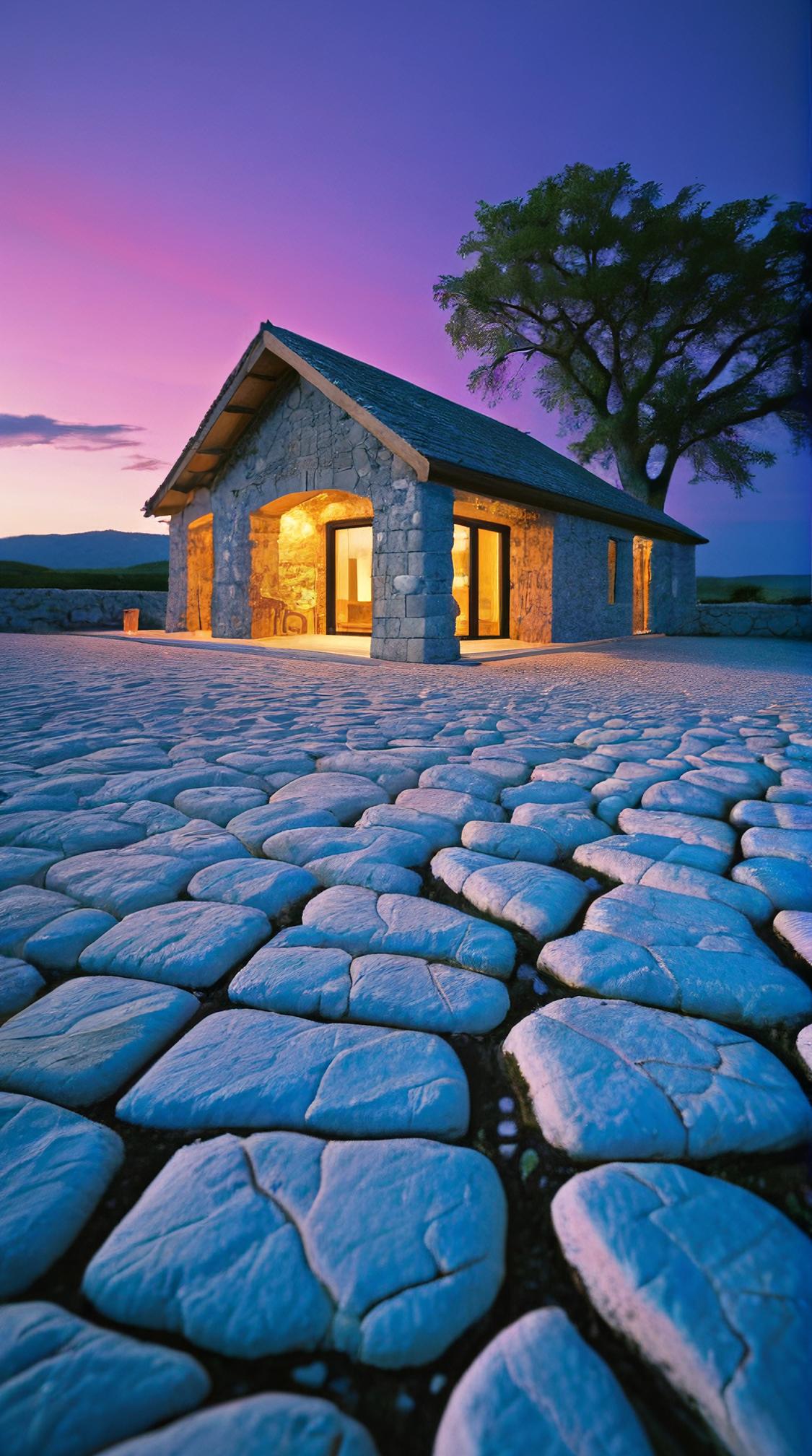by Brian Sum, Johan Messely, landscape of a Limestone Pavement and Bungalow, it is Glamorous