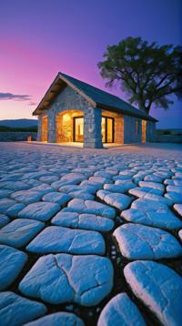by Brian Sum, Johan Messely, landscape of a Limestone Pavement and Bungalow, it is Glamorous