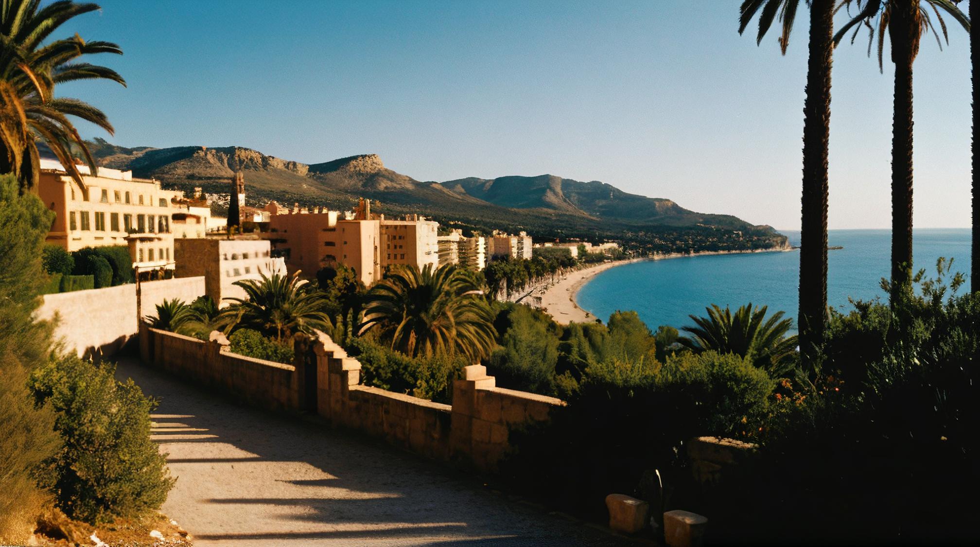 photograph, Golden ratio, landscape of a glamourous Palma de Mallorca, Bathed in shadows