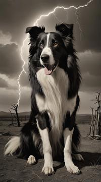 photography art by George Platt Lynes, Game art, Sharp focus of a Ghastly Collie, Hurricane