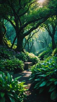 stylized by Ridley Scott, photograph, elegant, landscape of a Verdant Sanctuary of the Eternal Spring