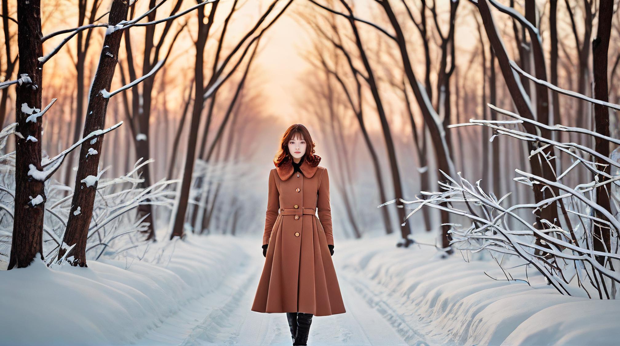 landscape of a Fen , it is kawaii, copper forest, Snowy