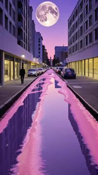 Oil painting, RAW photo, city, Long Term Parking