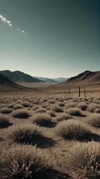 stylized by David Lynch Kenji Mizoguchi , photograph, landscape of a Ethereal Coastal Sage Scrub Shrub Steppe , filmmaker
