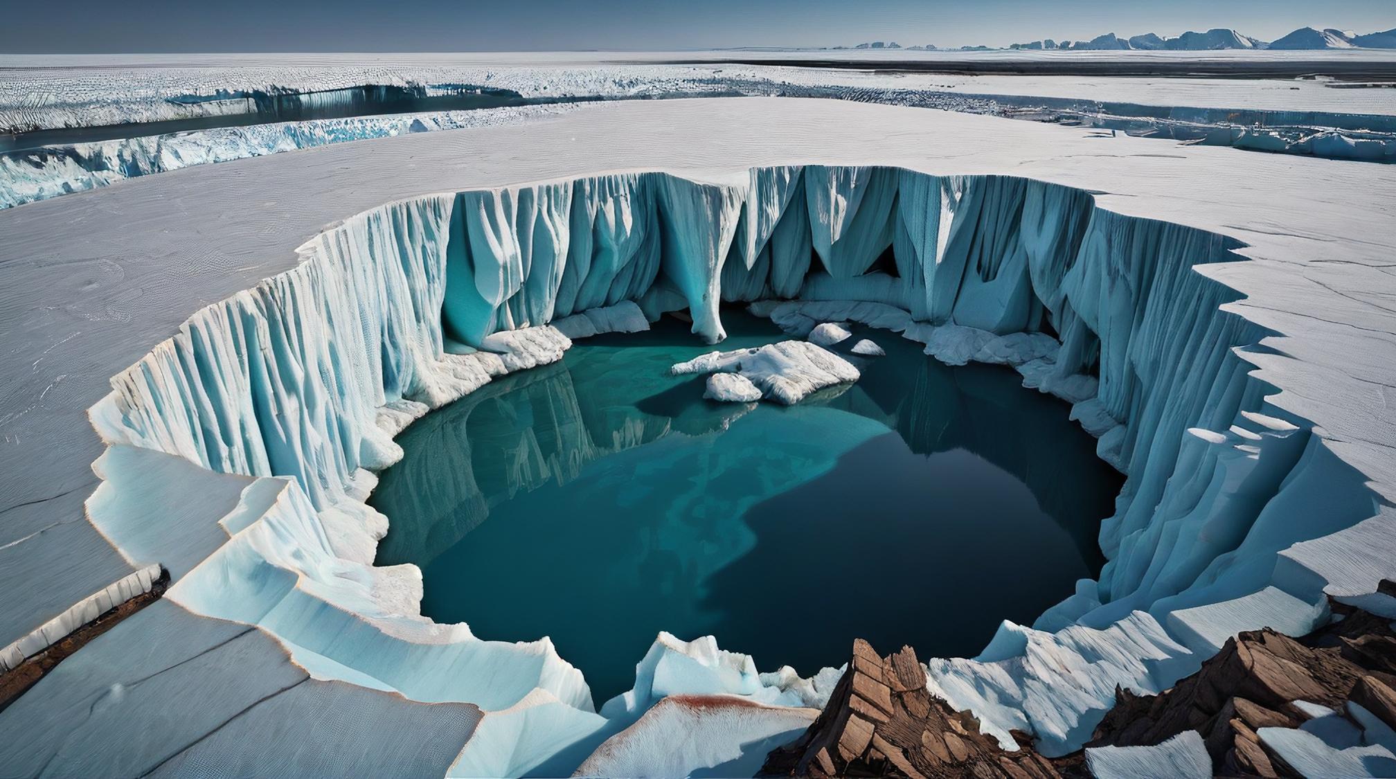 landscape of a Sinkhole and Iceberg field, F , handsome, intricate