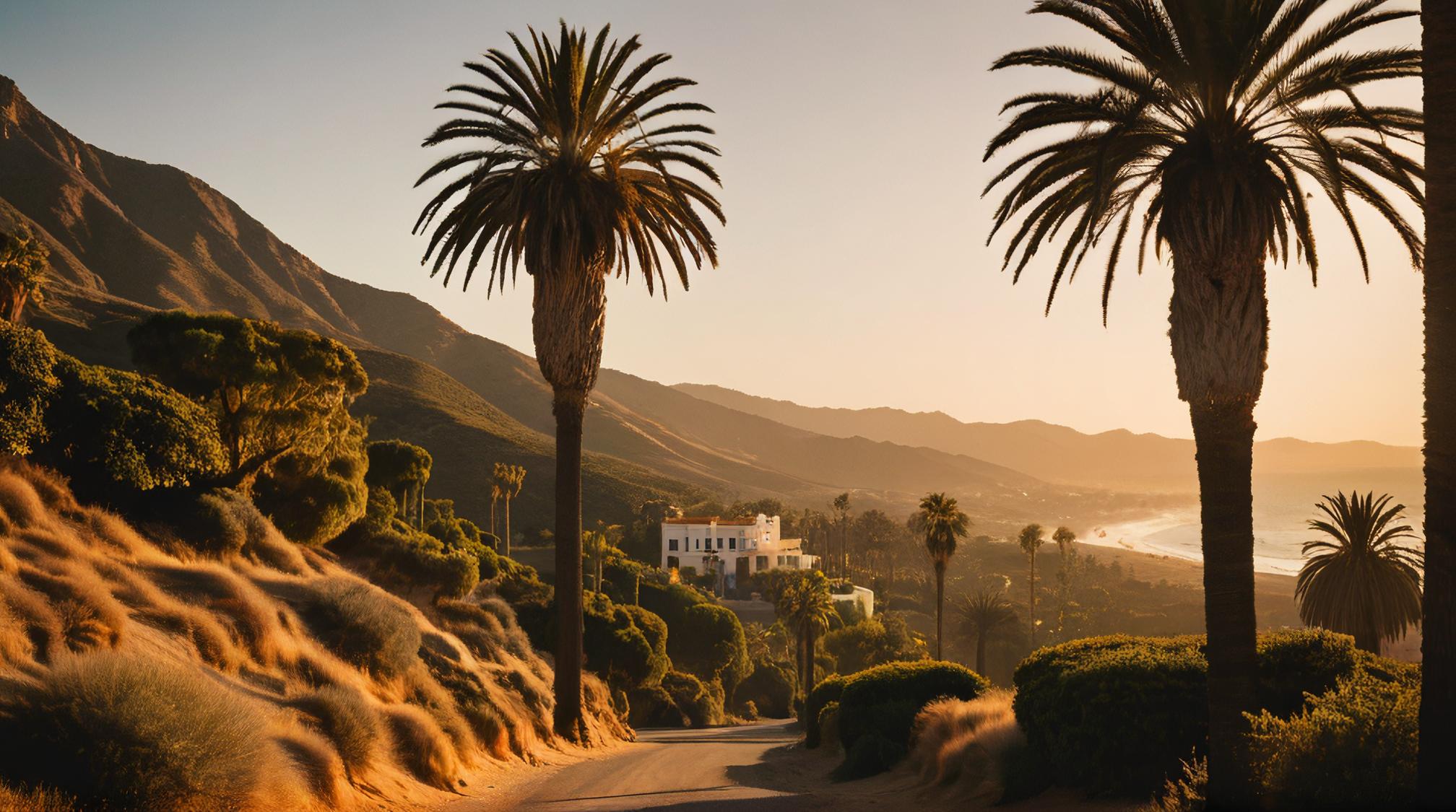 photograph, Demoscene, landscape of a gorgeous magnificent Cali, Light