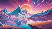 photograph, Golden ratio, landscape of a Crystal Valley of the Shimmering Lights, Basic and Magical