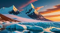 landscape of a Polar Ice, hillside, Fantasy, F
