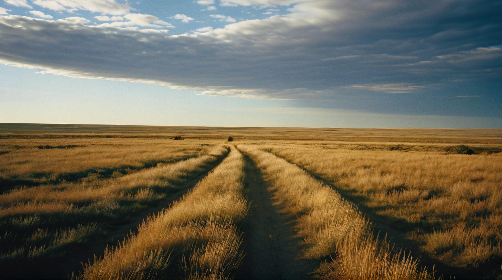 photograph, landscape of a Steppe Tundra, Fast Shutter Speed, Ilford HP