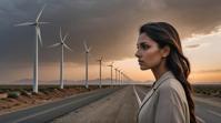 by Sean Yoro, photograph, fantasy art, Ultrarealistic Iranian Wind turbine Highway