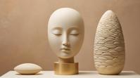 art by Constantin Brancusi and Hsiao Ron Cheng, photograph, landscape of a magnificent Majula Isle of Giants , Modernist sculpture