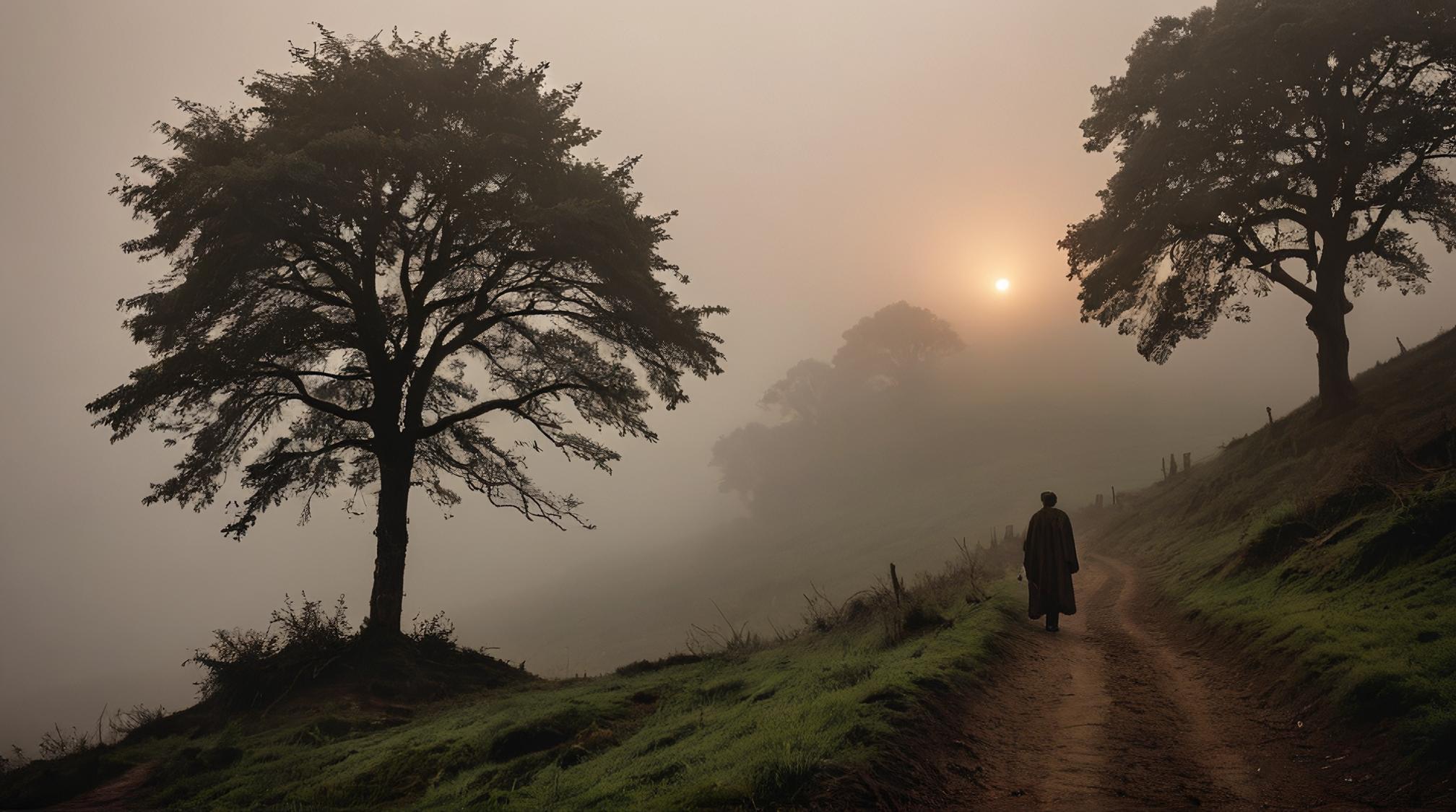 by Clive Madgwick, photograph, Victorian Gothic Art, landscape of a Misty Hollow of the Fog Sprites