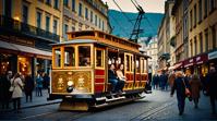 photograph, traditional Bohemian Cable car of Pleasure , it is made from Asteroid, detailed