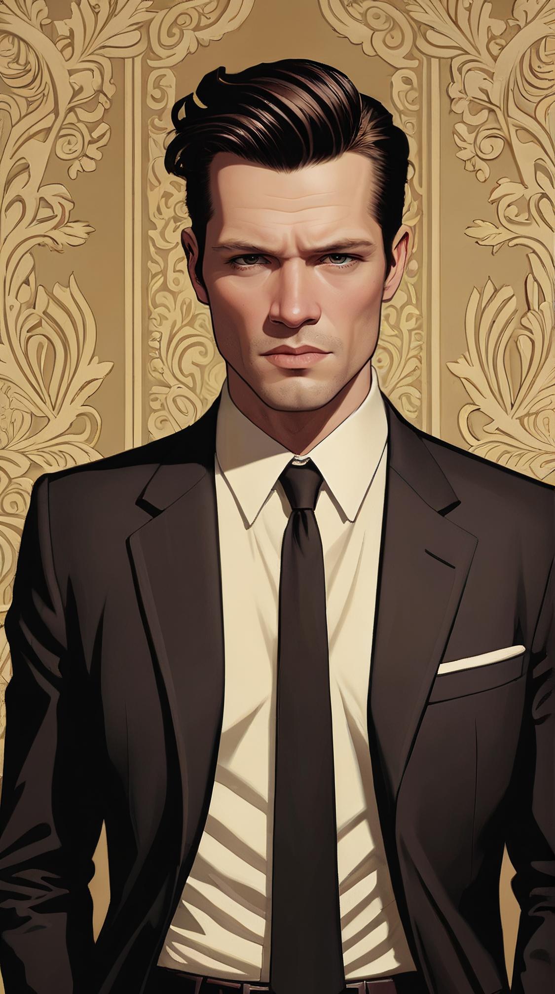 art by Amy Earles, Ethan Van Sciver, glamorous photo, Average traditional Western Max Payne