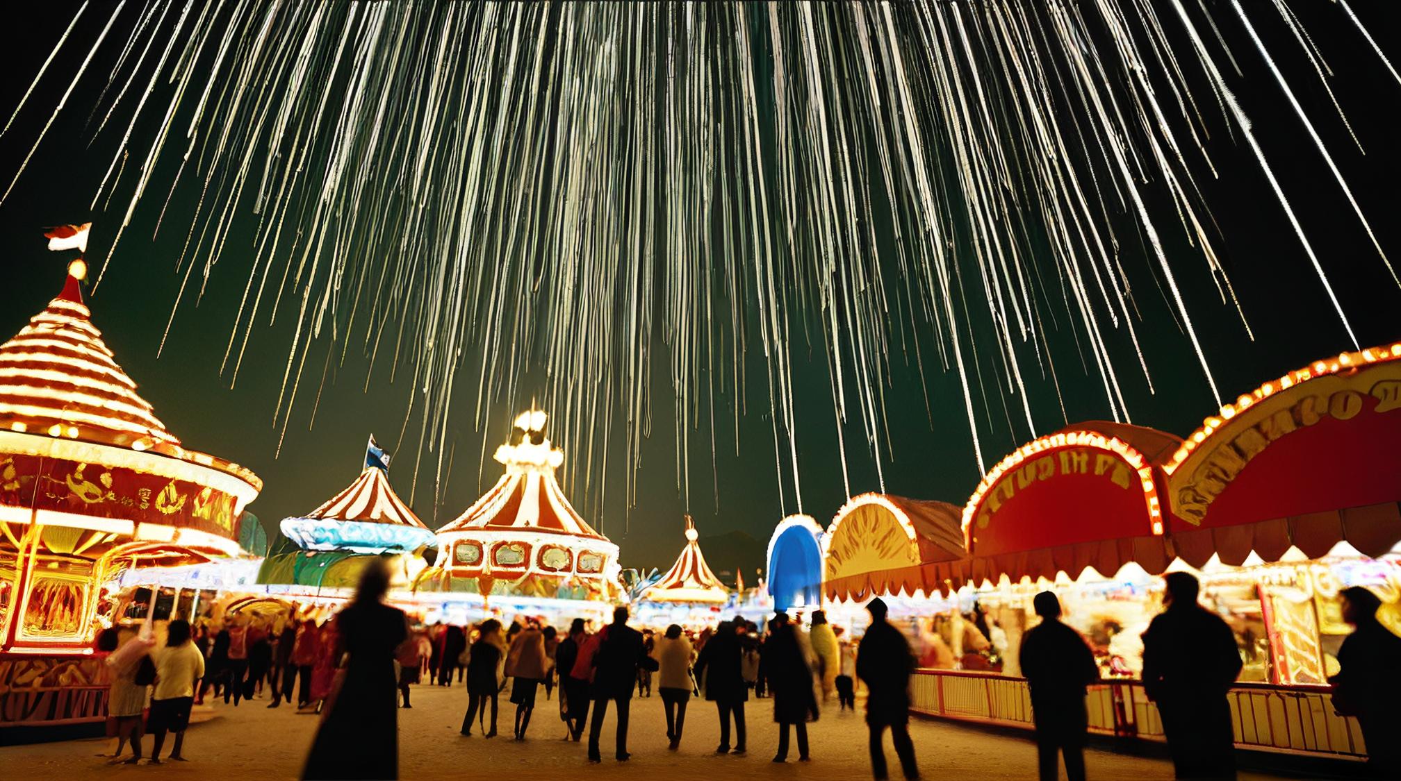 photograph, Skirted Candid Medieval Meteor shower, at Tragic Amusement park, Fast Shutter Speed