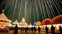 photograph, Skirted Candid Medieval Meteor shower, at Tragic Amusement park, Fast Shutter Speed