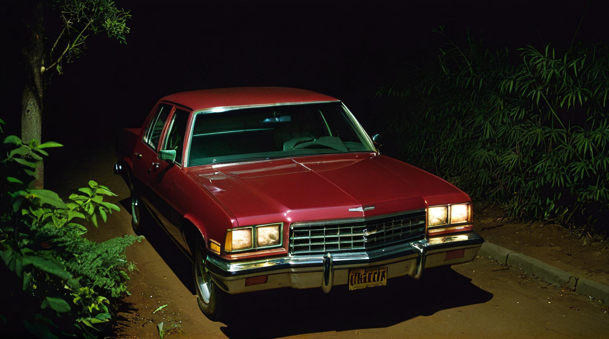 photograph, high angle shot of a Stupid Uptight Rwandan Chevrolet, deep focus, Ambient lighting